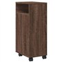 vidaXL Meuble Étroit de Salle de Bain à Roulettes Chêne Marron, Rangement et Armoire Mince