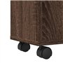 vidaXL Meuble Étroit de Salle de Bain à Roulettes Chêne Marron, Rangement et Armoire Mince