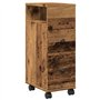 vidaXL Meuble étroit de Salle de Bain à roulettes Vieux Bois