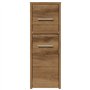 vidaXL Armoire de Salle de Bain étroite avec roulettes chêne Artisanal, Armoire de Salle de Bain Haute, Rangement de Salle de Ba