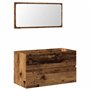 vidaXL Armoire de Salle de Bain et Miroir Vieux Bois Bois d'ingénierie
