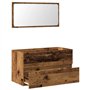 vidaXL Armoire de Salle de Bain et Miroir Vieux Bois Bois d'ingénierie, Armoire de Salle de Bain, Meuble de Salle de Bain, Meubl