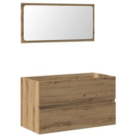 vidaXL Armoire de Salle de Bain avec Miroir chêne Artisanal