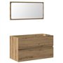 vidaXL Armoire de Salle de Bain avec Miroir chêne Artisanal
