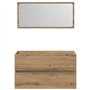 vidaXL Armoire de Salle de Bain avec Miroir chêne Artisanal, Armoire de Salle de Bain, Meuble de Salle de Bain, Meuble de Toilet