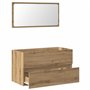 vidaXL Armoire de Salle de Bain avec Miroir chêne Artisanal, Armoire de Salle de Bain, Meuble de Salle de Bain, Meuble de Toilet