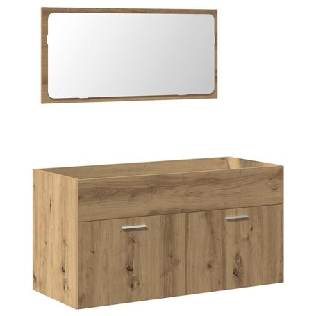 vidaXL Armoire de Salle de Bain avec Miroir chêne Artisanal