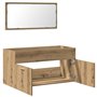 vidaXL Armoire de Salle de Bain avec Miroir chêne Artisanal, Armoire de Salle de Bain, Meuble de Salle de Bain, Meuble de Toilet