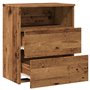 vidaXL Table de Chevet Vieux Bois 50x32x60 cm Bois d'ingénierie, Armoire, Meubles de Chambre à Coucher, Support de téléphone, Ar