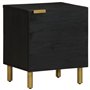 vidaXL Table de Chevet Noir 40x33x46 cm Bois de manguier Solide