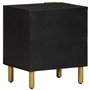 vidaXL Table de Chevet Noir 40x33x46 cm Bois de manguier Solide, Armoire de Chevet, Armoire de lit, Table d'appoint pour Chambre
