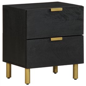 vidaXL Table de Chevet Noir 40x33x46 cm Bois de manguier Solide