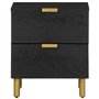 vidaXL Table de Chevet Noir 40x33x46 cm Bois de manguier Solide, Armoire de Chevet, Armoire de lit, Table d'appoint pour Chambre