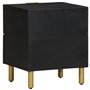 vidaXL Table de Chevet Noir 40x33x46 cm Bois de manguier Solide, Armoire de Chevet, Armoire de lit, Table d'appoint pour Chambre