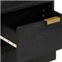 vidaXL Table de Chevet Noir 40x33x46 cm Bois de manguier Solide, Armoire de Chevet, Armoire de lit, Table d'appoint pour Chambre