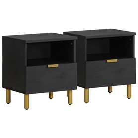 vidaXL Table de Chevet Noir 40x33x46 cm Bois d'ingénierie