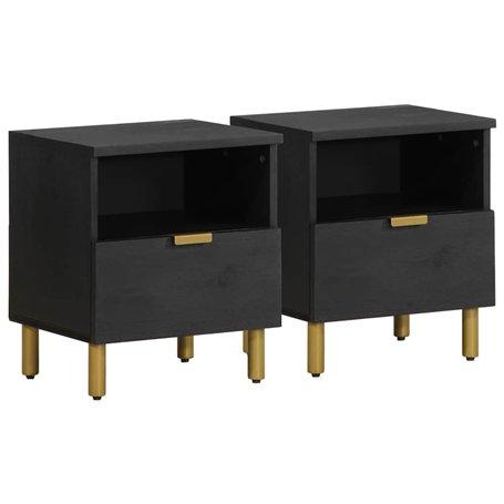vidaXL Table de Chevet Noir 40x33x46 cm Bois d'ingénierie