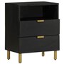 vidaXL Table de Chevet Noir 50x33x62 cm Bois d'ingénierie