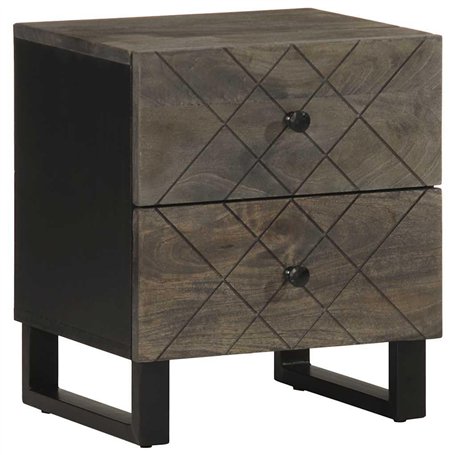 vidaXL Table de Chevet Noir 40x33x46 cm Bois de manguier Solide
