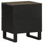 vidaXL Table de Chevet Noir 40x33x46 cm Bois de manguier Solide, Table d'appoint, Armoire de lit, Table d'appoint pour la Chambr