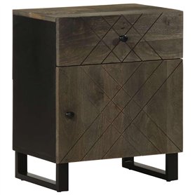 vidaXL Table de Chevet Noir 50x33x60 cm Bois de manguier Massif