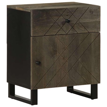 vidaXL Table de Chevet Noir 50x33x60 cm Bois de manguier Massif