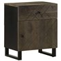vidaXL Table de Chevet Noir 50x33x60 cm Bois de manguier Massif