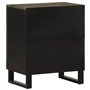 vidaXL Table de Chevet Noir 50x33x60 cm Bois de manguier Massif, Table d'appoint, Armoire de lit, Table d'appoint pour la Chambr
