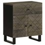 vidaXL Table de Chevet Noir 50x33x60 cm Bois de manguier Massif