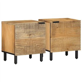 vidaXL Tables de Chevet 2 pcs 40x33x46 cm Bois de manguier Solide