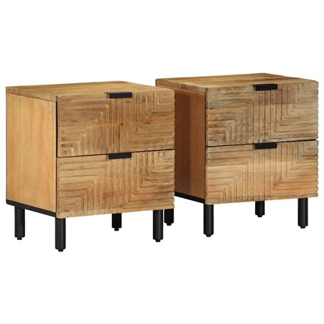 vidaXL Tables de Chevet 2 pcs 40x33x46 cm Bois de manguier Solide