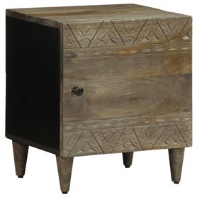 vidaXL Table de Chevet Gris Clair 40x33x46 cm Bois de manguier Solide