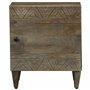 vidaXL Table de Chevet Gris Clair 40x33x46 cm Bois de manguier Solide, Armoire de lit, Meuble de Chambre à Coucher, Table de Che
