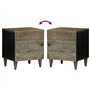 vidaXL Table de Chevet Gris Clair 40x33x46 cm Bois de manguier Solide, Armoire de lit, Meuble de Chambre à Coucher, Table de Che