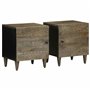 vidaXL Tables Chevet 2 pcs Gris Clair 40x33x46 cm Bois manguier Solide