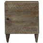 vidaXL Tables Chevet 2 pcs Gris Clair 40x33x46 cm Bois manguier Solide, Armoire de lit, Meuble de Chambre à Coucher, Table de Ch
