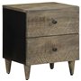 vidaXL Table de Chevet Gris Clair 40x33x46 cm Bois de manguier Solide