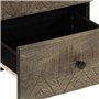 vidaXL Table de Chevet Gris Clair 40x33x46 cm Bois de manguier Solide, Armoire de lit, Meuble de Chambre à Coucher, Table de Che