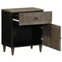 vidaXL Table de Chevet Gris Clair 50x33x60 cm Bois de manguier Massif, Armoire de lit, Meuble de Chambre à Coucher, Table de Che