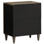 vidaXL Table de Chevet Gris Clair 50x33x60 cm Bois de manguier Massif, Armoire de lit, Meuble de Chambre à Coucher, Table de Che