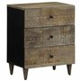 vidaXL Table de Chevet Gris Clair 50x33x60 cm Bois de manguier Massif
