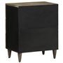 vidaXL Table de Chevet Gris Clair 50x33x60 cm Bois de manguier Massif, Armoire de lit, Meuble de Chambre à Coucher, Table de Che