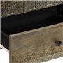 vidaXL Table de Chevet Gris Clair 50x33x60 cm Bois de manguier Massif, Armoire de lit, Meuble de Chambre à Coucher, Table de Che