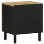 vidaXL Tables de Chevet 2 pcs Noir Bois de manguier Massif Brut, Armoire de lit, Meuble de Chambre à Coucher, Table de Chevet en