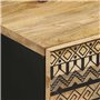 vidaXL Tables de Chevet 2 pcs Noir Bois de manguier Massif Brut, Armoire de lit, Meuble de Chambre à Coucher, Table de Chevet en