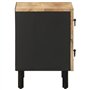 vidaXL Tables de Chevet 2 pcs Noir Bois de manguier Massif Brut, Armoire de lit, Meuble de Chambre à Coucher, Table de Chevet en