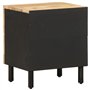 vidaXL Tables de Chevet 2 pcs Noir Bois de manguier Massif Brut, Armoire de lit, Meuble de Chambre à Coucher, Table de Chevet en