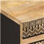 vidaXL Tables de Chevet 2 pcs Noir Bois de manguier Massif Brut, Armoire de lit, Meuble de Chambre à Coucher, Table de Chevet en