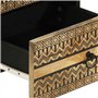 vidaXL Tables de Chevet 2 pcs Noir Bois de manguier Massif Brut, Armoire de lit, Meuble de Chambre à Coucher, Table de Chevet en