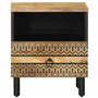 vidaXL Tables de Chevet 2pcs Noir 40x33x46cm Bois manguier Massif Brut, Armoire de lit, Meuble de Chambre à Coucher, Table de Ch